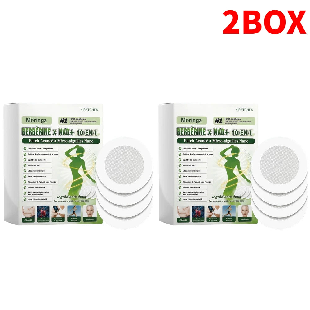 𝐇𝐞𝐚𝐥𝐫𝐢𝐳𝐞® Moringa · Berbérine × NAD+ 𝟏𝟎-𝐞𝐧-𝟏 Patch avancé à micro-aiguilles nano — Une fois par jour, des résultats visibles en 7 jours