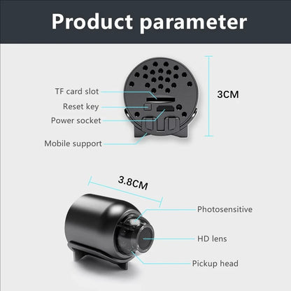Mini Caméra WiFi 4K Ultra Discrète – Surveillance à Distance 24h/24
