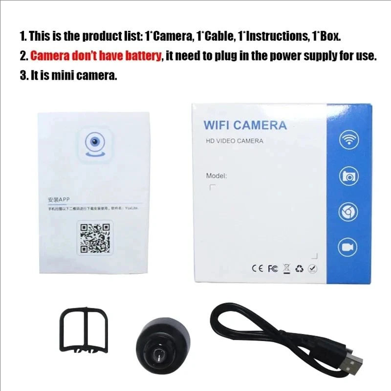 Mini Caméra WiFi 4K Ultra Discrète – Surveillance à Distance 24h/24